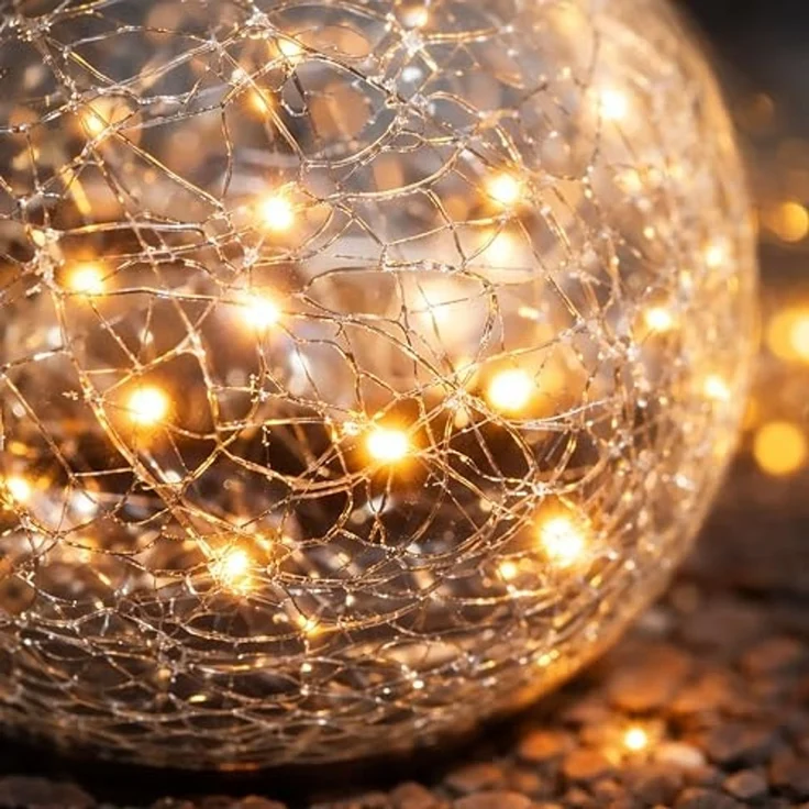 esotec LED Kugelleuchte Echtglas Leuchtkugeln GOLDEN BALLS D=15+12+10cm 3000K warmweiß 102088 – Bild 4