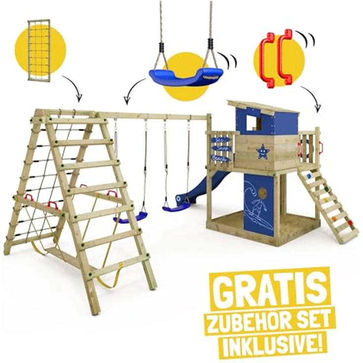 Wickey Spielturm Smart Surf – Abenteuer-Stelzenhaus mit Schaukel, Rutsche 220 cm und 10 Jahren Garantie* – Bild 2