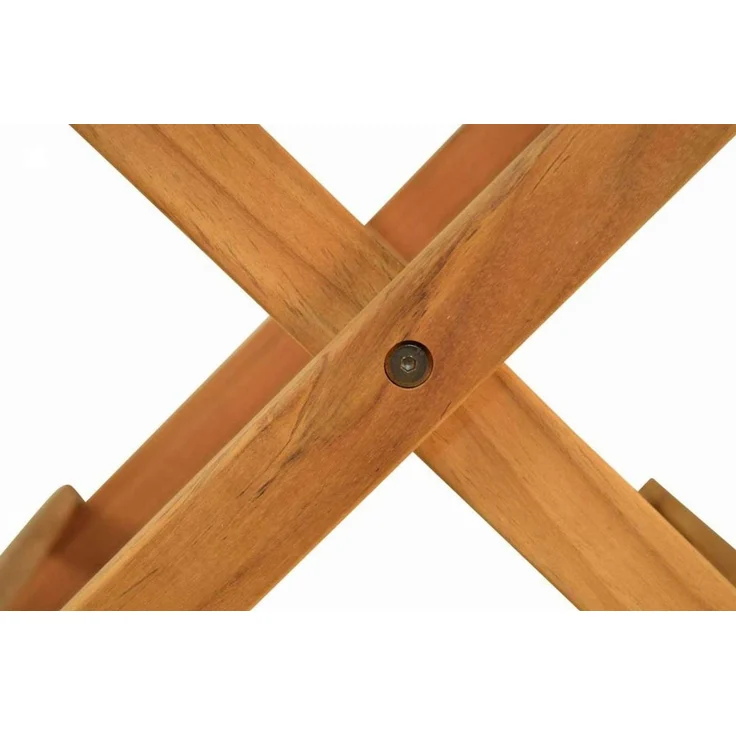 Kai Wiechmann Beistelltisch Hochwertiges Teak Tischchen 50 x 50 cm als wetterfester Ablagetisch, klappbarer und unbehandelter Balkontisch aus Teak – Bild 4