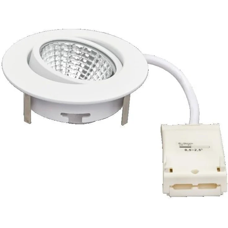 LED Einbauleuchte 5068 ECO Flat 8W weiss-matt 4000K 38° 350mA, rund, 20° schwenkbar - Außen: Ø88mm, Bohr Ø68mm ET: 25mm - WEISS-MATT - 8W - WEISS-MATT - 4000K - Nobile AG – Bild 4
