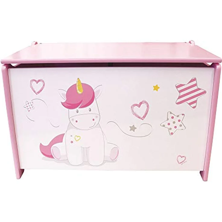 Fun House 713050 Einhorn Spielzeugkiste für Kinder, ab 3 Jahren, weiß, rosa – Bild 4