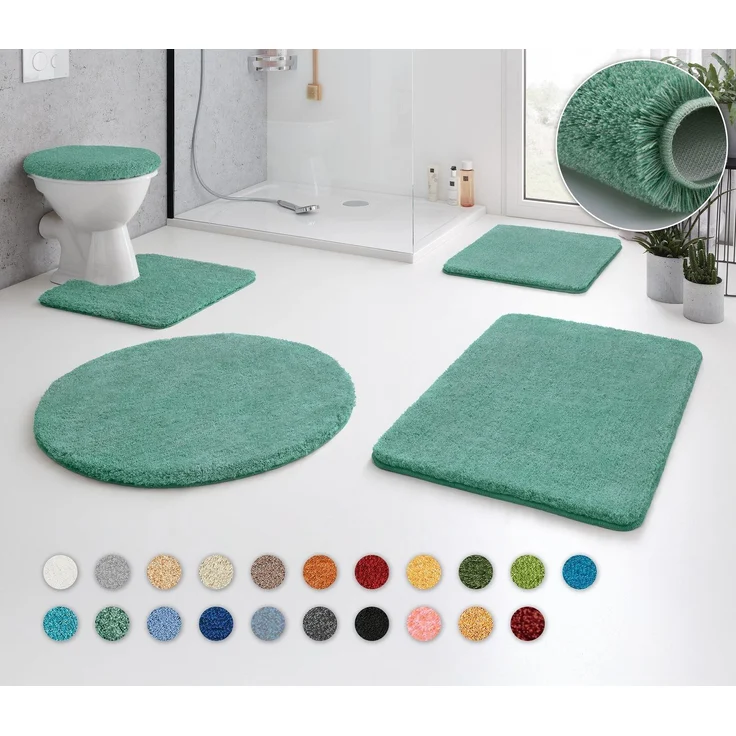 Kleine Wolke Badematte RELAX, Höhe 30 mm, rutschhemmend beschichtet, fußbodenheizungsgeeignet, Polyacryl, rechteckig, Badteppich, Uni Farben, rechteckig, rund & als Set erhältlich – Bild 5