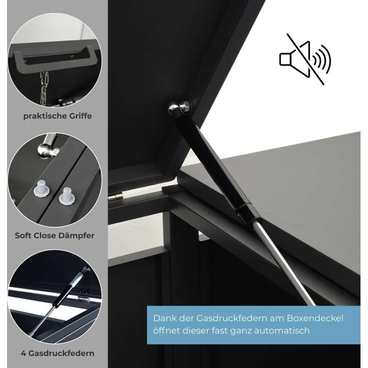 Metall Mülltonnenbox 3er Mülltonnenverkleidung 196 x118 cm Conta Anthrazit – Bild 6