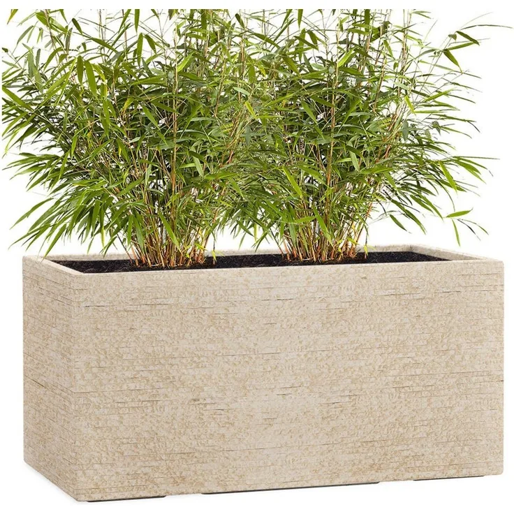 Pflanzwerk® Pflanzkübel TUB Premium Fiberglas Blumenkübel Frostbeständig mit Lotus-Effekt, Fiberglas - Handgefertigt - Rechteckig - Frostbeständig