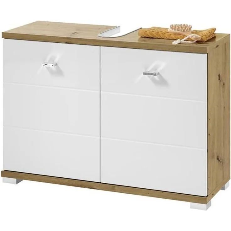 Waschbeckenunterschrank >Peter< in Artisan aus MDF - 80x57x31cm (BxHxT)