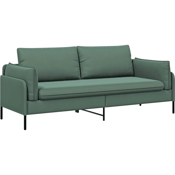 vidaXL 3-Sitzer-Sofa 3-Sitzer Meergrün 222 x 81 x 89 cm Samt 42048653 – Bild 2