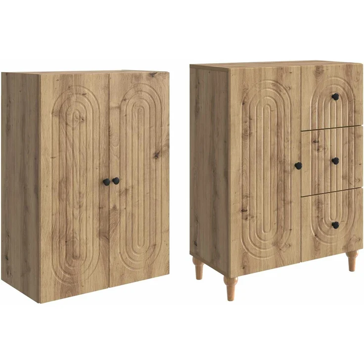 vidaXL Schrankset 2 stk. Artisan-Eiche 66 x 34,5 x 90 cm Holzwerkstoff 3416483 – Bild 4