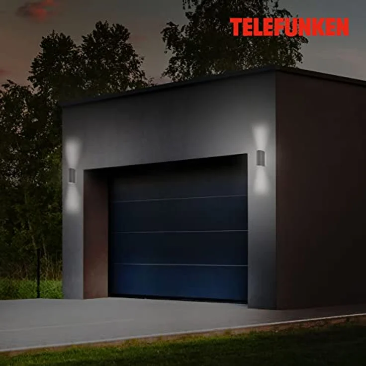 TELEFUNKEN LED Außenleuchte Wandlampe, 2 x GU10 5 Watt, 400 Lumen, IP44, anthrazit, 151x67x92mm (LxBxH) – Bild 3