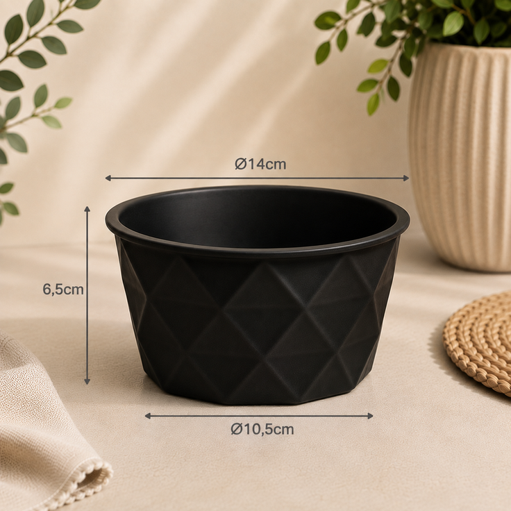 belviona Katzennapf aus Keramik, rutschfester Futter- & Wassernapf mit Silikonboden, robust & spülmaschinengeeignet, 550 ml, schwarz matt – Bild 4