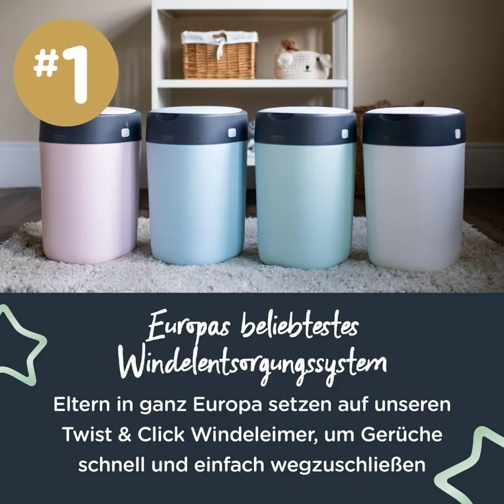 Tommee Tippee 18er Pack Nachfüllkassetten Greenfilm f. Twist & Click Windeleimer – Bild 5