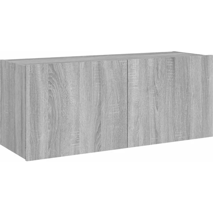 TV-Wandschrank, Fernsehschrank mit LED-Leuchten Grau Sonoma 100x35x41 cm – Bild 3