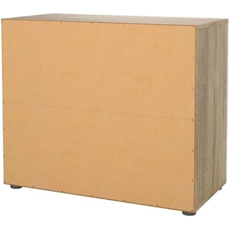 Dmora - Kommode Marinette, Mehrzweckkommode, Schlafzimmerkommode, Schrank mit Schubladen, 80x40 h68 cm, Eicheund Glänzendes Weiß – Bild 7