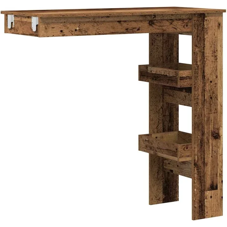 vidaXL Wand-Bartisch Altholz-Optik 102x45x103,5 cm Holzwerkstoff 856860 – Bild 1