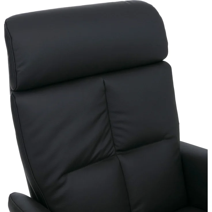 Relaxsessel HWC-L10, TV-Sessel Liegesessel, Liegefunktion drehbar, elektrisch verstellbar Voll-Leder ~ schwarz – Bild 5