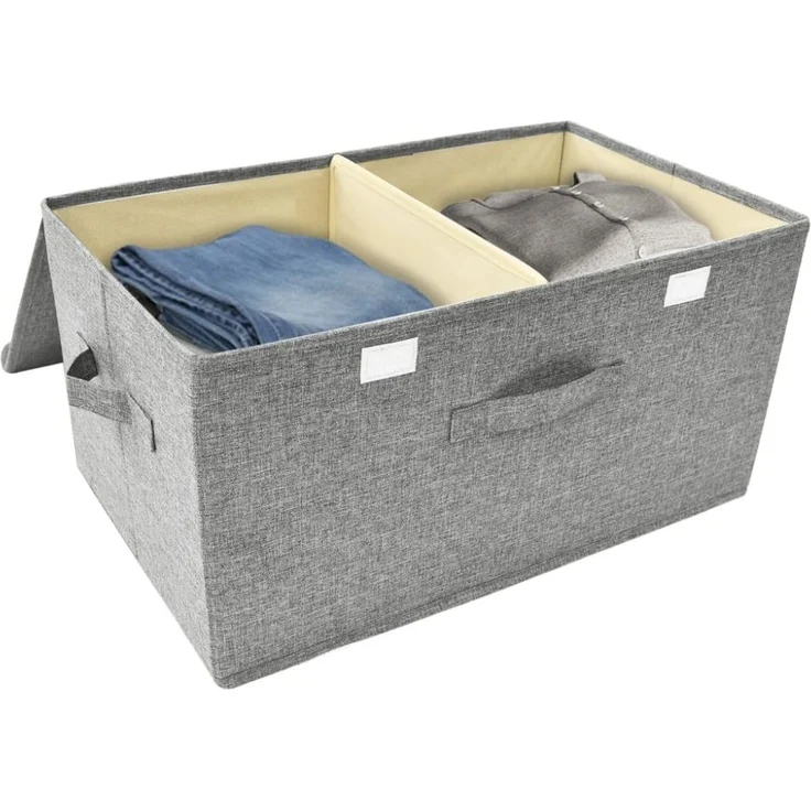 vidaXL Aufbewahrungsbox Stoff 50x30x25 cm Grau 332914 – Bild 9