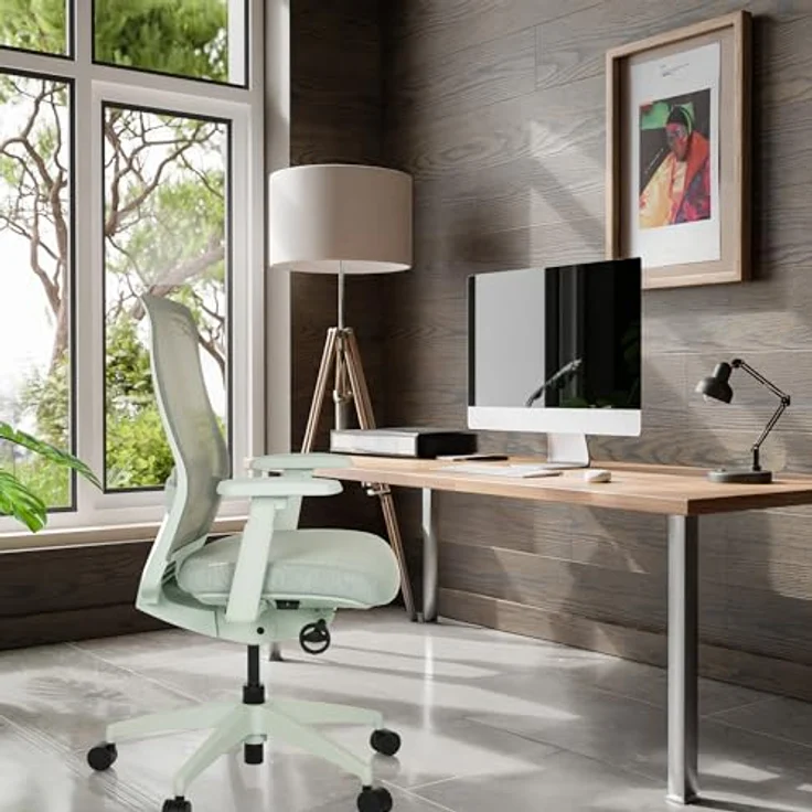 MID.YOU Drehstuhl, Grau, Textil, mit Armlehnen und ergonomischer Rückenlehne, 65x95 - 103x70 cm – Bild 7