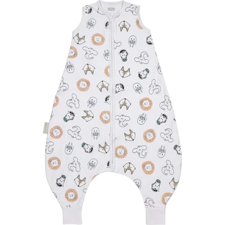 Meyco Sommer-Schlafsack mit Beinen / Schlafoverall Jumper - Animal - TOG 0,5, Gr. 92 aus 100% Baumwolle, maschinenwaschbar bis 40°C – Bild 1