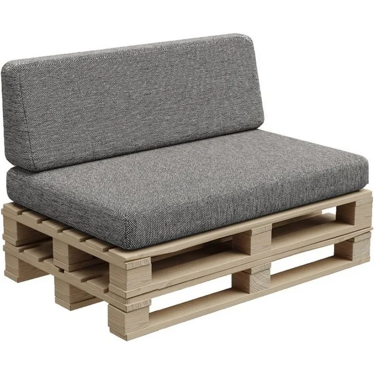 Gutekissen®, Palettenkissen, Palletenpolster, Gartenkissen, Palettenauflagen, Sofa, Kissen, Polster, Auflagen Indoor Outdoor PFBG (Set (120x80 + 120x35), Dunkelgrau)
