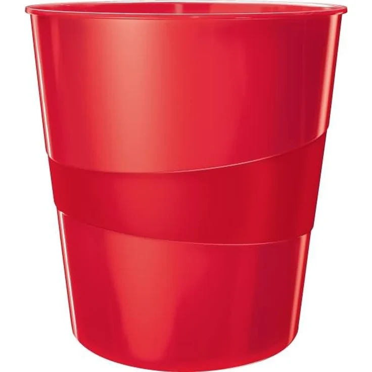 Leitz Papierkorb Wow 15l Polystyren rot – Bild 1