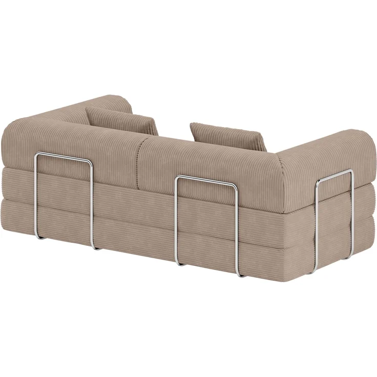 skølm 'Lofn' Modulares Sofa 2 Sitzer, 200x100 cm, Vollschaumcouch mit Metallgestell, Cord taupe, Schlafsofa vakuumverpackt, kein Aufbau erforderlich – Bild 12