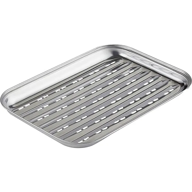 Primaster Grillschale mit Löcher Edelstahl 34 x 25 cm