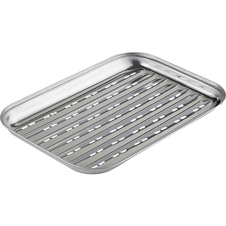 Primaster Grillschale mit Löcher Edelstahl 34 x 25 cm