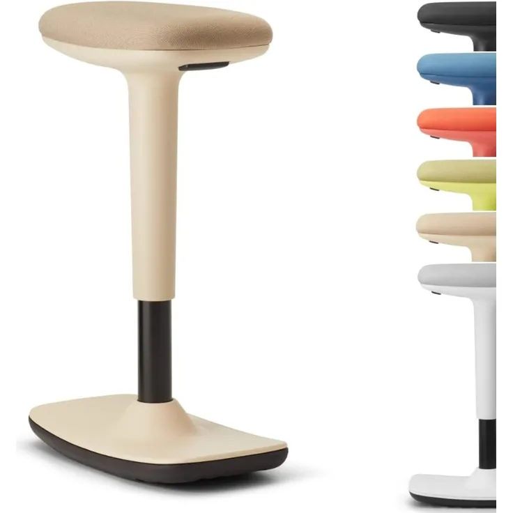Trendoffice to-Swift, ergonomischer Stehsitz/Hocker mit Wippfunktion, Stehhilfe, höhenverstellbar, modernes Design, Homeoffice, by Dauphin (Sand)
