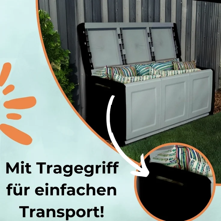 GarPet Gartenbox Gartenbox Aufbewahrungsbox 410 L Wetterfest Kissenbox Auflagen Box – Bild 3