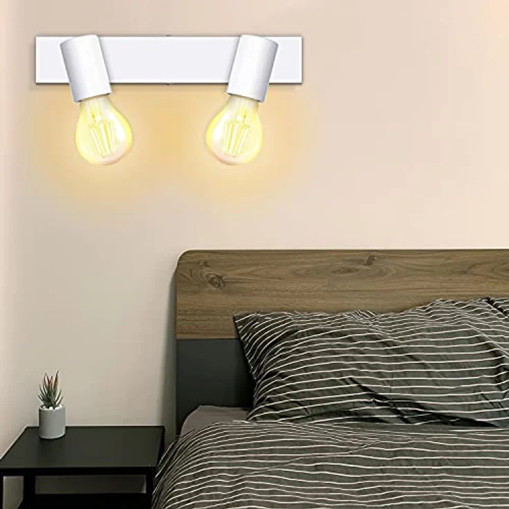 Dehobo Deckenlampe E27 Weiß, Deckenleuchte 2 Flammig, LED Decken Strahler Modern, Retro deckenleuchten Lampe e27 für Schlafzimmer Wohnzimmer Korridor Küche, Nein Leuchtmittel, Max. 60W – Bild 10