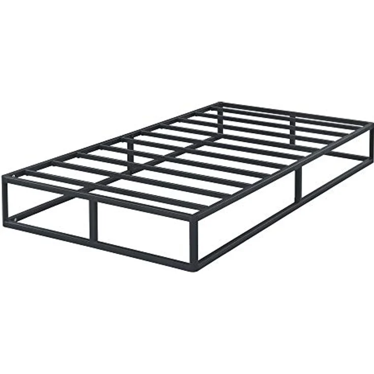 Olee sleep 22cm Modernes Metall-Plattform-Bettgestell / Bett / Metall / Metall-Bettgestell / Stahl-Lattenrost / Matratzenrahmen / Kein Boxspring erforderlich / 100x200 cm / Twin XL / Schwarz – Bild 2