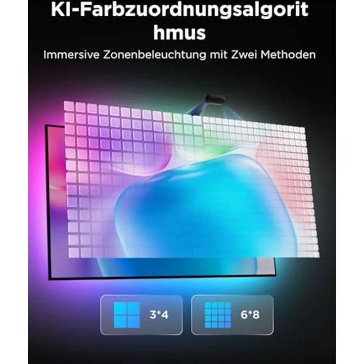 Govee TV Hintergrundbeleuchtung 3, 4 MP Dual-Kamera für 55-65 Zoll TVs, RGBWIC Backlight mit 60 LEDs/m, AI-Farbfilter, App- und Sprachsteuerung, Matter-kompatibel – Bild 3
