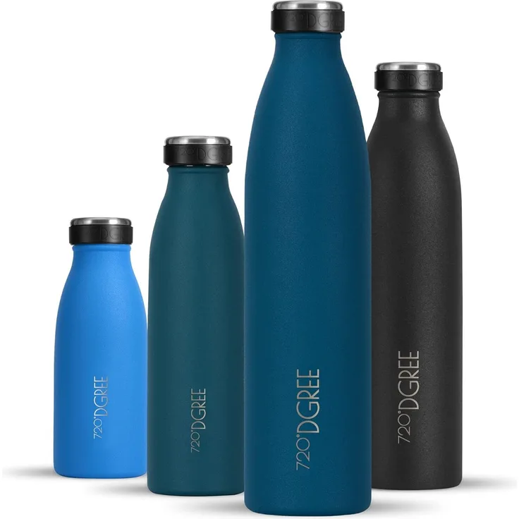 720°DGREE Trinkflasche Isolier Trinkflasche milkyBottle Edelst. deep blue powder rob. 0,75l