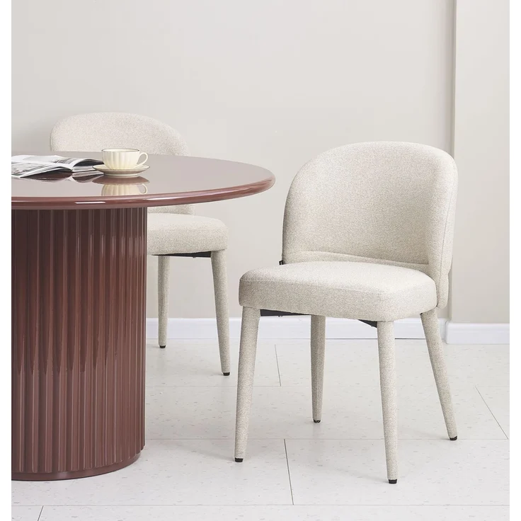 Selsey 'Coases' Esszimmerstuhl mit Bouclé-Bezug, Beige – Bild 7