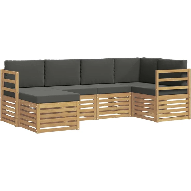 vidaXL Outdoor-Sofagarnitur 6 stk. 5-Sitzer Weiß und Anthrazit 3392097 – Bild 2