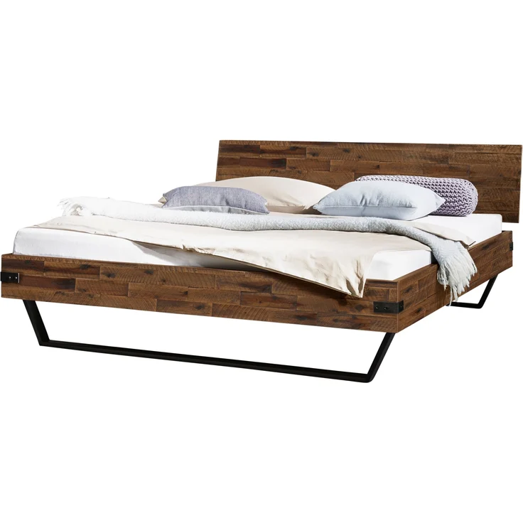 Hasena Ezzo Massivholzbett Akazie Vintage Metall – Bild 1
