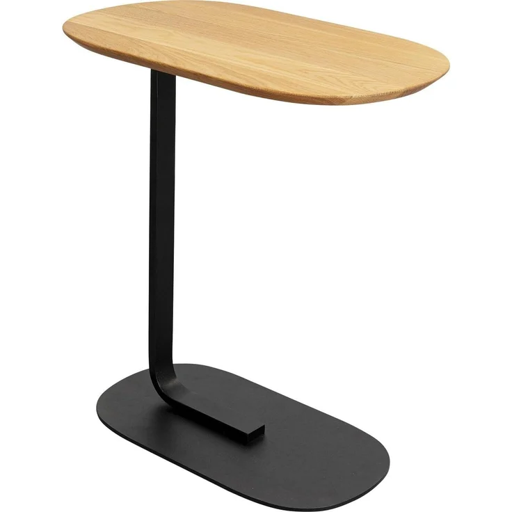 Kare Design Beistelltisch Tassilo, Schwarz, C-Form für Laptop, Mobiler Kaffeetisch, Couchtisch, Wohnzimmertisch, Rechteckig, Skandi Style, Massivholz Tischplatte, Stahl Fuß, 56 x 58,5 x 34 cm (H/B/T) – Bild 4
