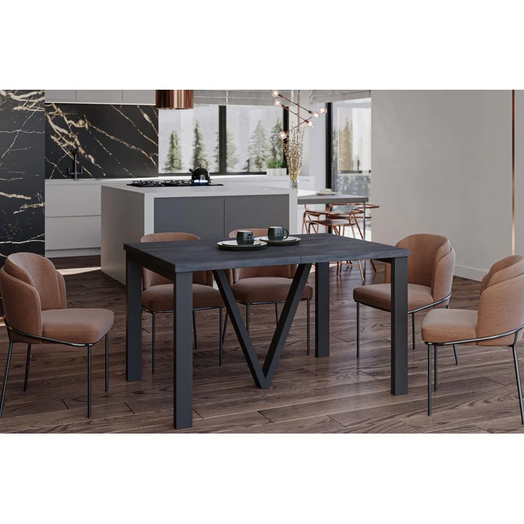 Endo-Moebel Esstisch Titan XXL 130-405 cm, Metallgestell, ausziehbar, 400cm Esstisch XXL 14 Personen riesiger Tisch 4m – Bild 1