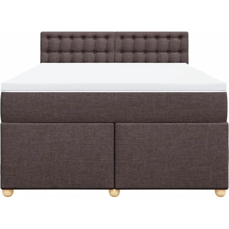 vidaXL Boxspringbett mit Matratze Dunkelbraun 160x200 cm Stoff 3289048 – Bild 6