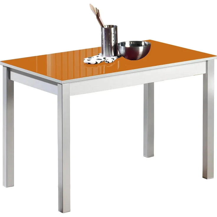 ASTIMESA Fija Küchentisch, Metall, Orange, 100x60 cm