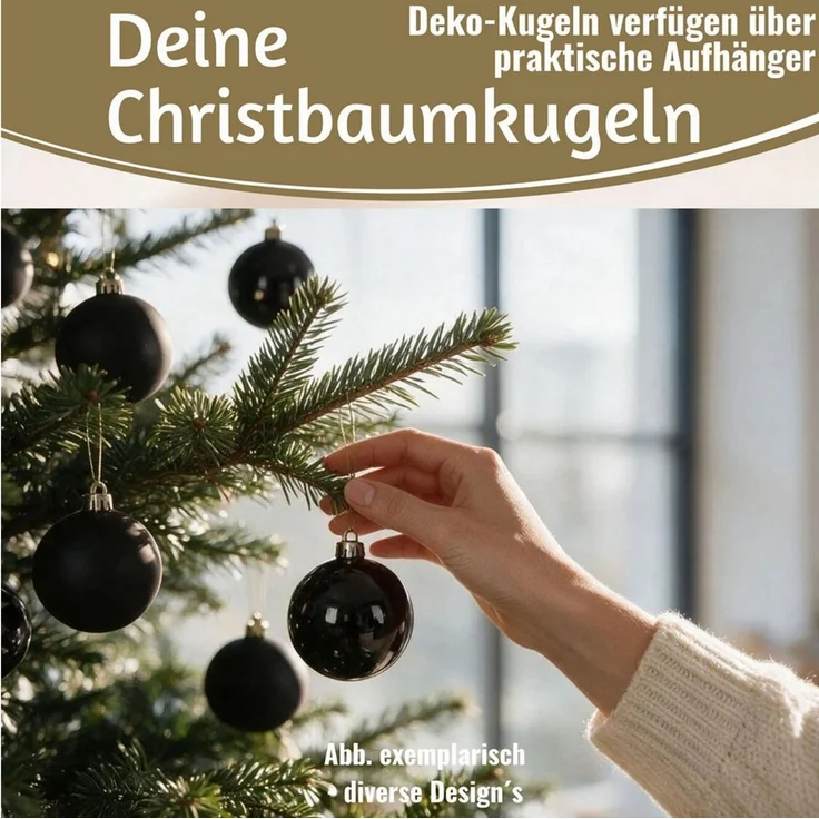 LS-LebenStil Weihnachtsbaumkugel 12 Design Weihnachtskugeln 6cm Perle Set Kunststoff Weihnachtsbaum (12 St), Bruchsicher Christbaumschmuck Weihnachtsbaumschmuck Deko Kugeln – Bild 4