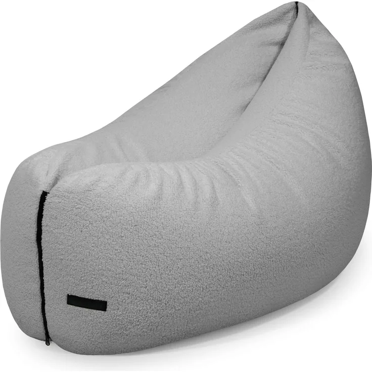 Sitzsack Clip Clap 115, Bezugstoff - Teddy, 100% Polyester, White Grey, 75x115x90