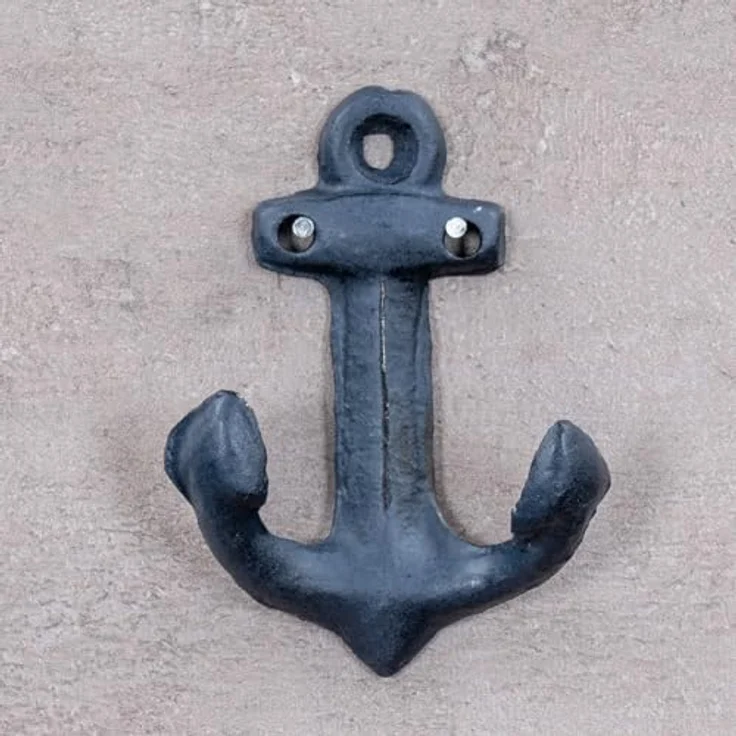 Levandeo® Garderobenhaken, 3er Set Anker Wandhaken Blau Weiß Metall Garderobenhaken Maritime – Bild 4