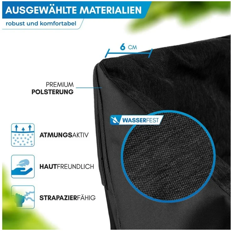 Nordmut Campingstuhl Campingsofa Klappbar 2 Personen 360 kg gepolstert mit Tragetasche (bis 360 kg belastbar mit Stahl Aluminium Rahmen), wetterfest klappbar mit Tragetasche & Seitentaschen – Bild 3