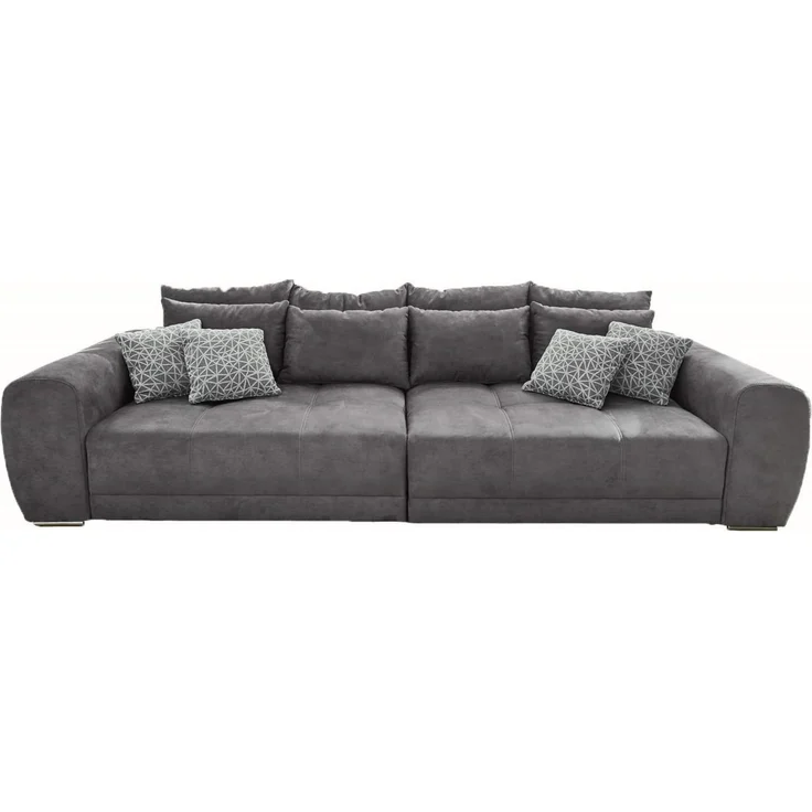 Big-Sofa XXL 306 cm Federkern Lounge Couch mit Bezug aus Mikrofaserstoff in Grau – Bild 1
