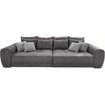 Big-Sofa XXL 306 cm Federkern Lounge Couch mit Bezug aus Mikrofaserstoff in Grau
