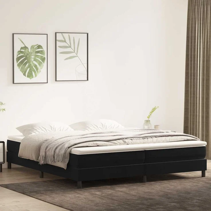 vidaXL Boxspringbett ohne Matratze Schwarz 200x220 cm Samt 3315893 – Bild 1