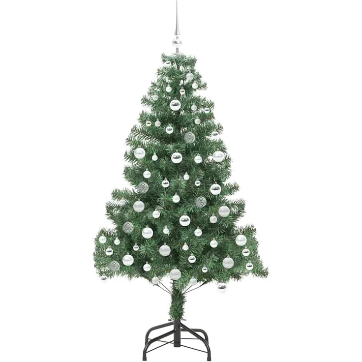 vidaXL Weihnachtsbaum mit LED-Beleuchtung Grün 180 cm PVC und Stahl 3396385 – Bild 4