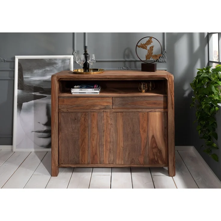 Sideboard Sheesham 120x45x100 grau geölt BUENO #2005 – Bild 3