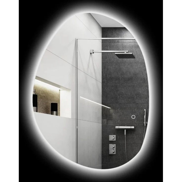 Badezimmerspiegel 80 x 5 x 60 cm, silberfarben, mit dimmbarer LED-Beleuchtung und Antibeschlagfunktion – Bild 3