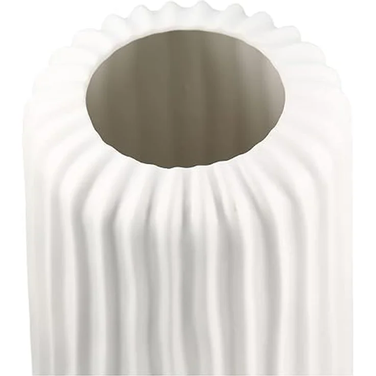 Casablanca Vase "Fjord", Keramik weiß matt mit Rillenstruktur, Höhe 58 cm – Bild 4